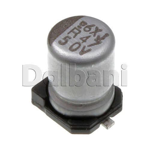 50v47uF SMD Electrolytic Capacitor  مطبوع مكثف كيميائي