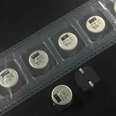 50v470uF SMD Electrolytic Capacitor مطبوع مكثف كيميائي