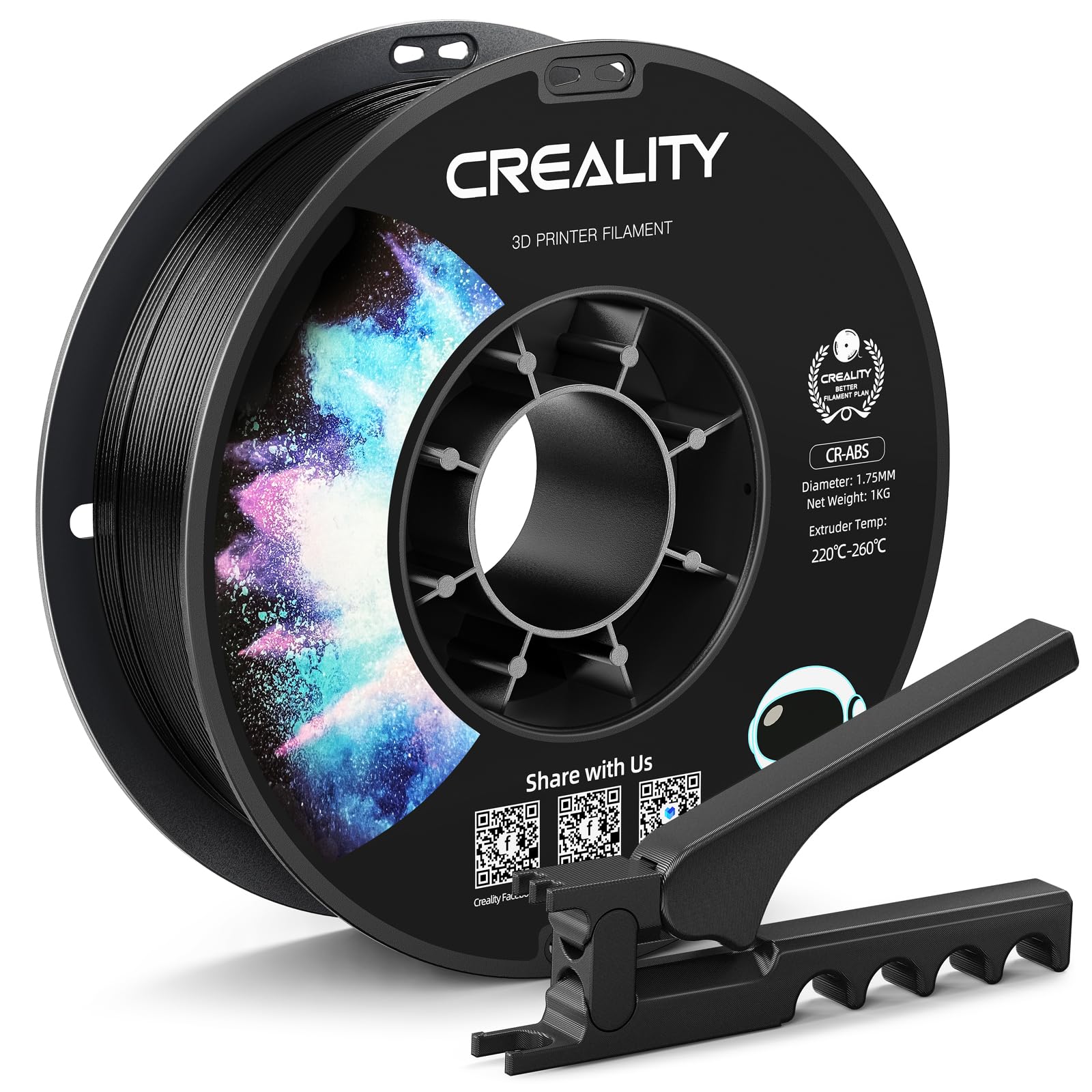 Creality CR-PLA 1.75M 1KG  3D printer filament black الاسود