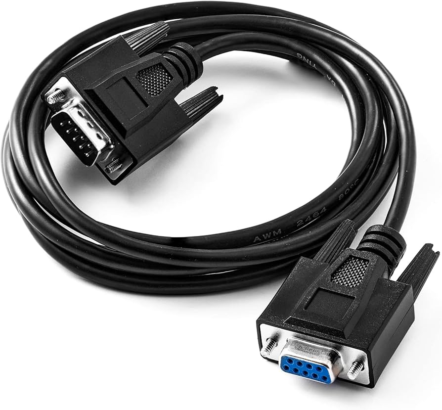 كابل توصيل تسلسلي RS232 Male-to-Female Direct (Straight-Through)