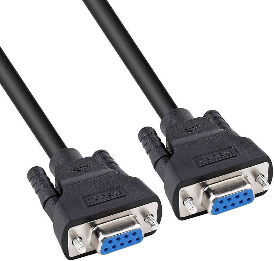 كابل توصيل تسلسلي RS232 Female-to-Female Direct (Straight-Through)