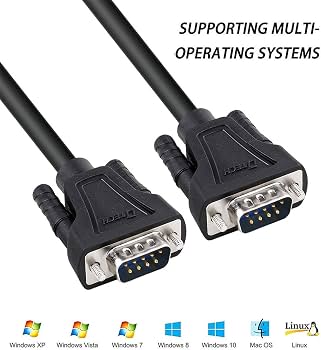 كابل توصيل تسلسلي RS232 Male-to-Male Full Cross (Full Handshake Null Modem)