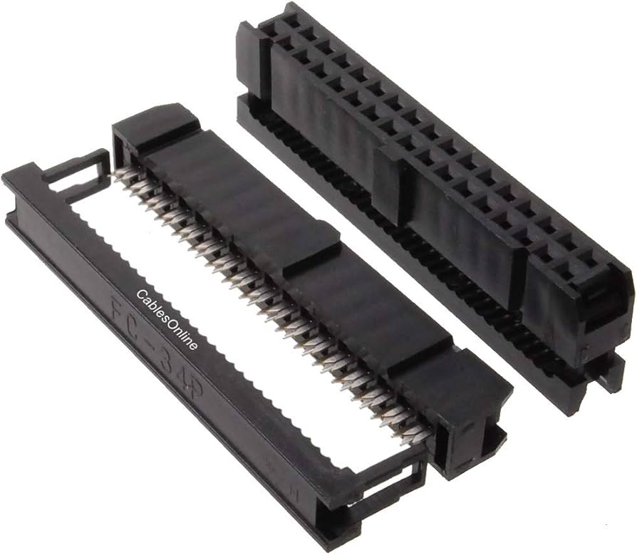 2.54 mm pitch 34 pin connector female idc socket