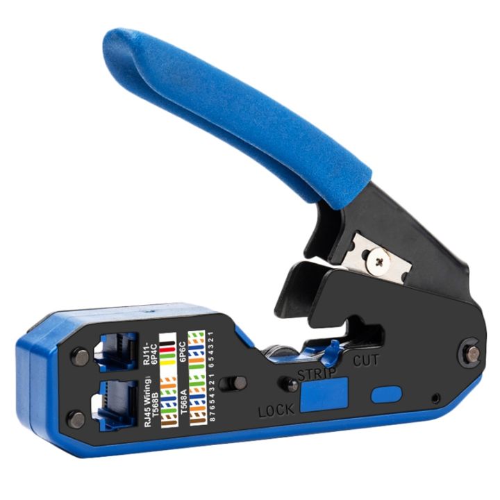 RJ45 crimper cabel BLUE-yellow network tool 6028