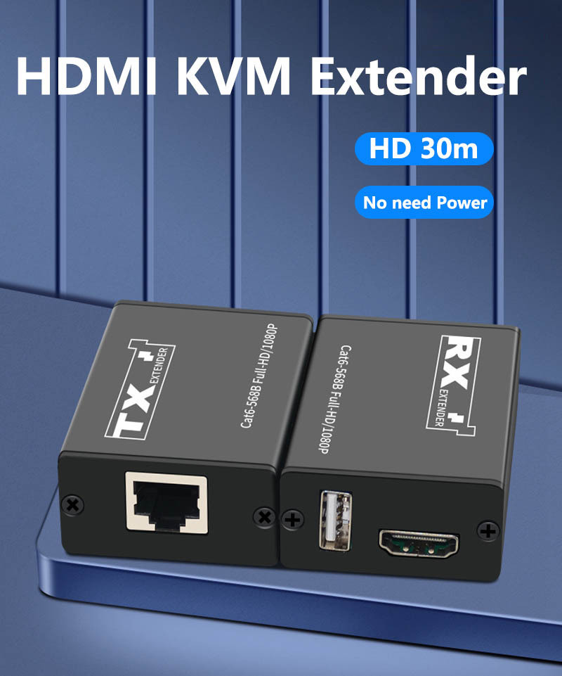 hdmi extender over cat6 30M rj45  black