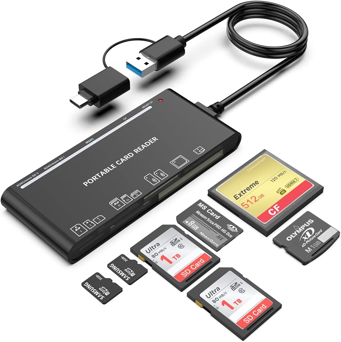 MEMORY Card reader ALL IN ONEكرت ريدر-حامله ممري sd memory