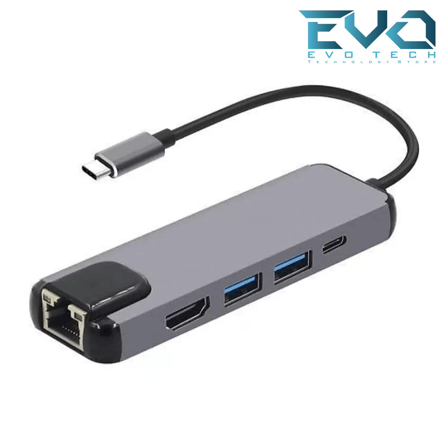 Type-c to  5 in 1 100mpds lan+typec+usb3+hdtv